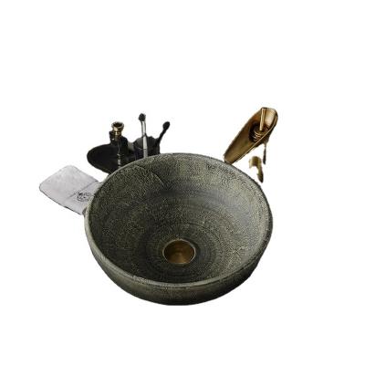 China China contemporary color glazed ceramic countertop bathroom basin lavandino bag round UK washbasin for sale