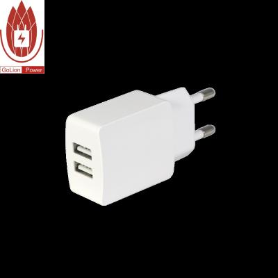 China Household Electrical Appliances Original factory 5V2.1A 10.5W dual USB port wall charger CE RoHS REACH KC certified for sale