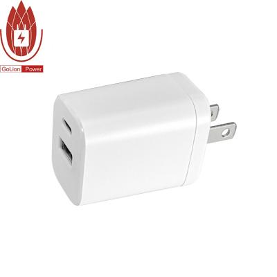 China Household Electrical Appliances 33W fast charging USB C wall charger QC3.0 PD phone charger USB A + type C CE UKCA UL FCC RoHS REACH certified for sale