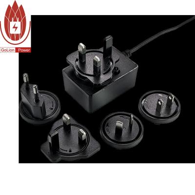 China PC 26W 12V 2A plugs interchangeable power adapter 12V2A power adaptor interchangeable plug FCC UL ETL CE CB RoHS REACH certified for sale