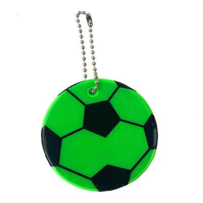 China Promotional Custom High Visibility Safety PVC Football Soccer Reflector Charm Reflective Key Chain Pendant Keychain For School Bag Backpack for sale