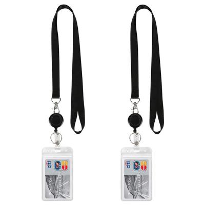 China Fashion Wholesale Custom Retractable Badge Reel Clip With ID Name Tag Card Holder With Polyester Lanyard for sale