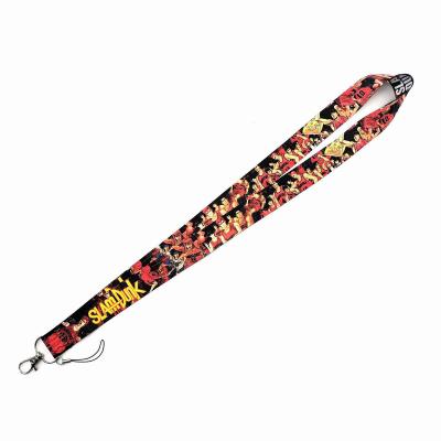 China Anime Figure Sublimation Polyester Neck Strap Classic Cartoon Character Sakuragi Hanamichi Customized Cell Phone Lanyards for sale