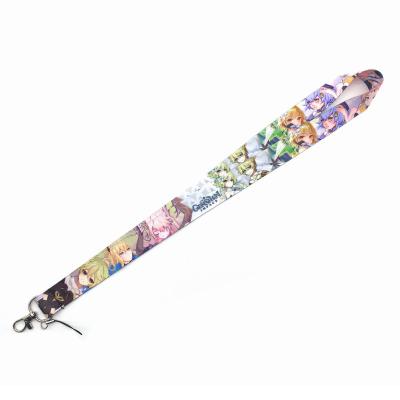 China Anime Wholesales Adventure Game Sublimation Printing Polyester Neck Strap Customized Mobile Phone Cartoon Anime Nylon Lanyards for sale