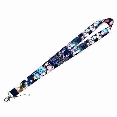 China ACGN Anime About Life In A Different World From Void Cartoon Character Rem Ram Natsuki Subaru Cellphone Polyester Neck Strap Lanyards for sale