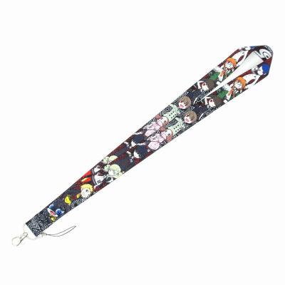 China Customized Anime Larp Print Thermal Polyester Nylon Transfer Neck Strap Customized Cell Phone Lanyards For Promotion for sale