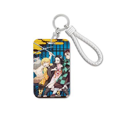 China Anime Multiple Styles Anime Kimetsu No Banner Document Certificate Protective Sleeve Metro ID Card Set Yaiba Student Bus With Strap for sale