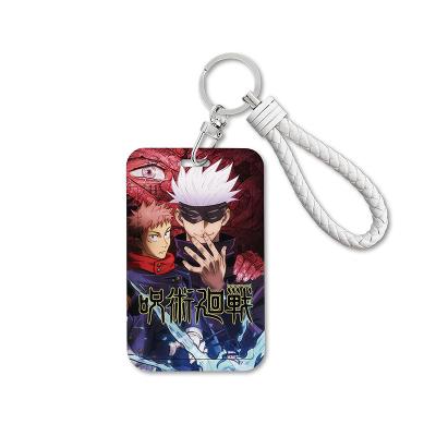 China Anime Multiple Styles Access Control Bus Metro Bus Banner Cover Device Student Campus Meal ID Card Badge Holder With Key Chain for sale