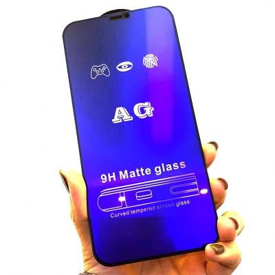 China Anti-fingerprint AG Tempered Glass Guard Film For iPhone 13 Matte Blue 12 For Samsung for sale