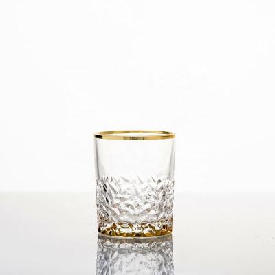 China New 10oz Gold Rim Diamond Whiskey Glass or Classic/Postmodern Creative Glasses for sale