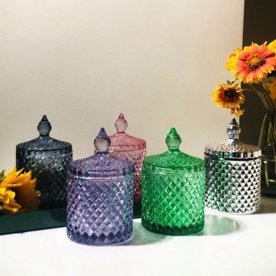 China Religious Activities Hot Sale Decorative Empty Glass Candle Jar Or Glass Jars Luxury for sale