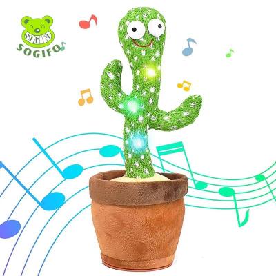 China Cute Electronic Shake Dancing Singing Plush Doll Talking Cactus Plush Toy 2022 Dancing Cactus Musical Toy for sale