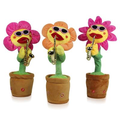 China 2022 Cute Plush Dancing Twisting Cactus Stuffing Talking Plush Toy Cactus Toy Doll Singing Music Dancing Cactus for sale