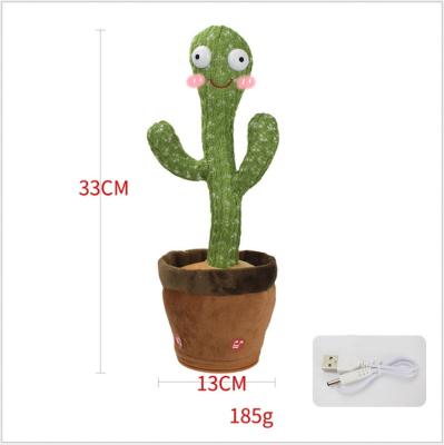 China 2022 Hot Selling Amazon Flip 32cm Plush Toy Electronic Soft Music Simulation Taking Dancing Cactus for sale