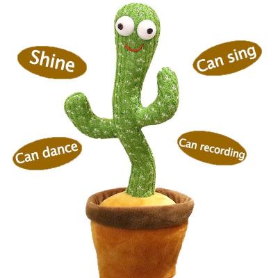 China Wholesale Dancing Talking Cactus Toy Talking Plushie Stuffed Toys 2022 Plush Cactus 120 Song Speaker Cactus Rehearsal Dancing Toys for sale