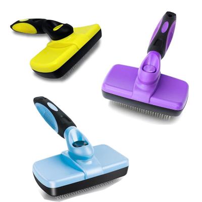 China Hot Selling Viable Pet Hair Removal Rake Pet Self Cleaning Comb Cat And Dog Comb Pet Cleaning And Grooming Products for sale