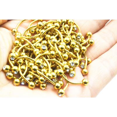 China TRENDY Body Jewelry - Crystal Eyebrow Jewelry Curve Piercing Barbells for sale