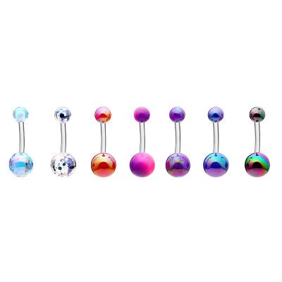 China FASHIONABLE body jewelry piercing new color navel navel bar navel body piercing 14g candy colors for sale