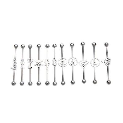 China 14g~1.6mm Bar Body Jewelry Ear Piercing Helix Trendy Scaffold Straight Barbells Industrial Mix Logos for sale