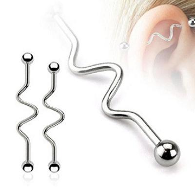 China 14g Ear Scaffolding Barbells Cartilage Helix Bar Body Jewelry Industrial Surgical Steel Ear Puncture Earring for sale