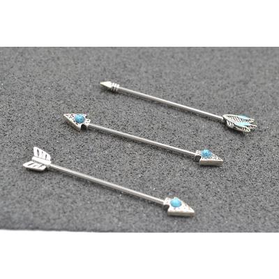 China 14g Ear Scaffolding Barbells Cartilage Helix Bar Body Jewelry Industrial Surgical Steel Ear Puncture Earring for sale