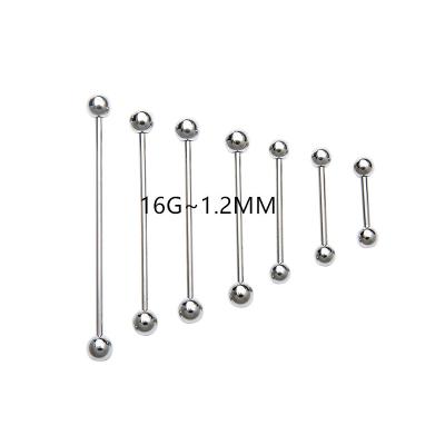 China FASHIONABLE Surgical Steel Straight Tongue/Nipple/Ear Industrial Scaffold Barbells Body Jewelry Selection Sizes for sale