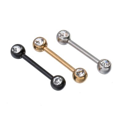 China FASHIONABLE Surgical Steel Tongue Ring Bar Nipple Barbells Body Piercing NEW 14G~1.6mmx14mmx5/5mm arrived for sale