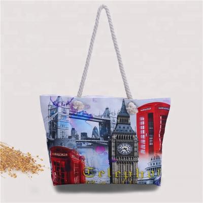 China Tote Bag Customized Landscape Promotional Cheap Grocery Recycled Extra Large Beach Hot Selling Bag for sale