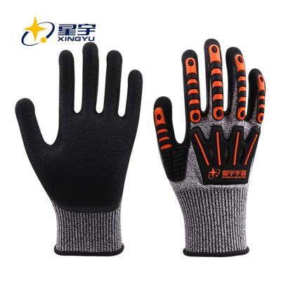 China General Purpose Nitrile Coated Glove Cut Resistant Level 5 TPR Safety Working Gloves for sale