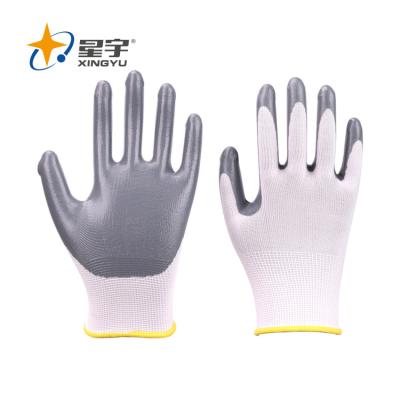 China Custom Work Gloves General Purpose Safety Gloves Waterproof Nitrile Rubber for sale