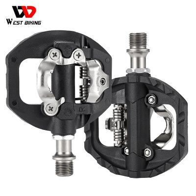 China Self locking Nylon Plastic Pedal Aluminum Alloy Bearing Self Locking Mountain Bike Bicycle Cycling Durable Waterproof Pedal for sale