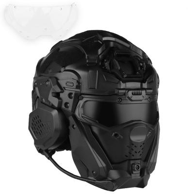 China Waterproof Full Face Helmet Combat Helmet Plain Color Version With Integrated Communication Headset for sale