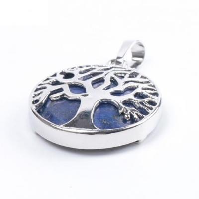 China For Woman High Quality Gemstone Pendants Brass Natural Stone Charms Silver Color for sale