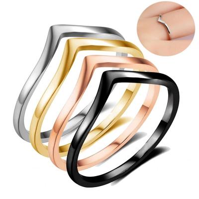 China For Woman Gold Plated Jewelry Stainless Steel Women Ring Geometric Pattern for sale