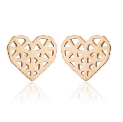 China For Bulk Woman Fashion Women Stainless Steel Heart Earring 12x13mm 762008 for sale