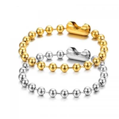 China Unisex Trending Jewelry 2022 Stainless Steel Beads Bracelet Gold Color for sale