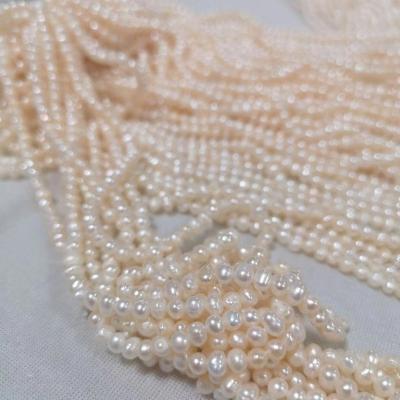 China Freshwater Pearl potato white freshwater pearl beads 3-4mm jewelry making bulk 914545 for sale