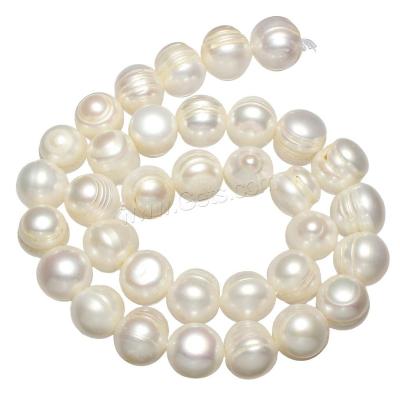 China Natural White Freshwater Pearl Round Cultured Freshwater Pearl Beads 11-13mm Length: Approx 15 inches 1321968 for sale