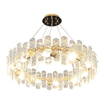 China 2021 Modern European Round Hotel Indoor Wedding Lighting Decoration Luxury Led Modern Crystal Chandelier k9 Hanging Pendant Light for sale