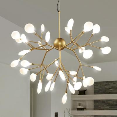 China Nordic Style Acrylic Glowworm Artist Modern Simple Personalized Creative Led Modern Chandelier for sale