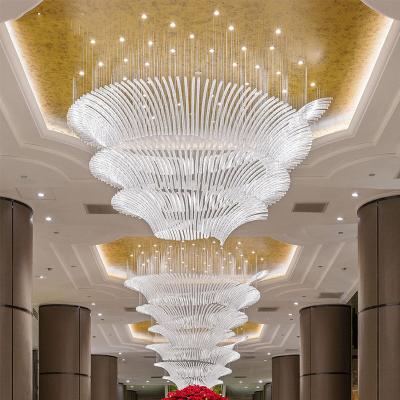 China Modern European Customization Double Staircase Luxury Villa Revolving Lobby Cavity Engineering Crystal Chandelier for sale