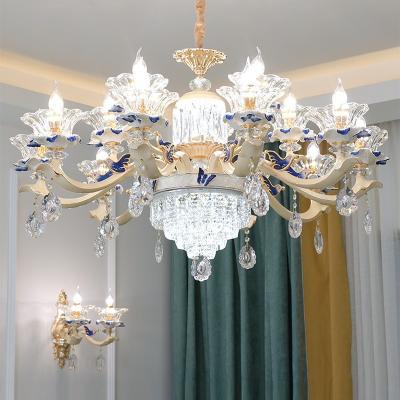 China Vintage Modern European Hotel Pendant Lighting Led Art Classic Dining Modern Crystal Chandelier For Living Room for sale