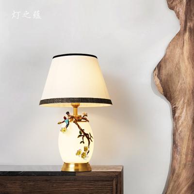 China New luxury Chinese classic retro decorate zinc alloy enamel color luxury new invention modern table lamp for sale