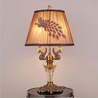 China Modern retro new invention luxury zinc alloy decorative classic soft Romanesque crystal table lamp for sale