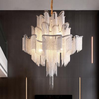 China Modern Creative Aluminum Chain Duplex Hotel Design Art Personality Personality Customization Luxury Chandeliers for sale