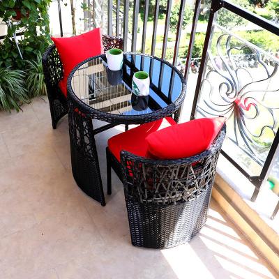 China Wholesale waterproof outdoor factory pe rattan garden set space saving design coffee tables and chairs for sale