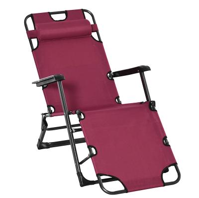 China Traditional Outdoor Portable Sun Lounger Folding Patio Lounge Chair With Pillow for sale