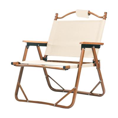 China Modern Wood Portable Armrest Folding Chair Leisure Outdoor Camping Chair for sale