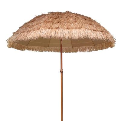 China Modern Natural Polynesian Color Dance Thatched Tiki Umbrella Beach Umbrella With Carry Bag for sale