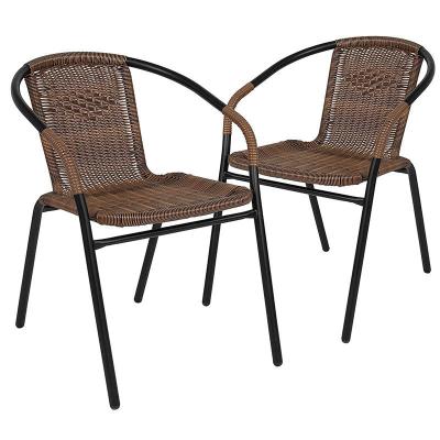 China Modern Style Outdoor Simple Style Rattan Cushion Garden Yard Patio Back Chairs for sale